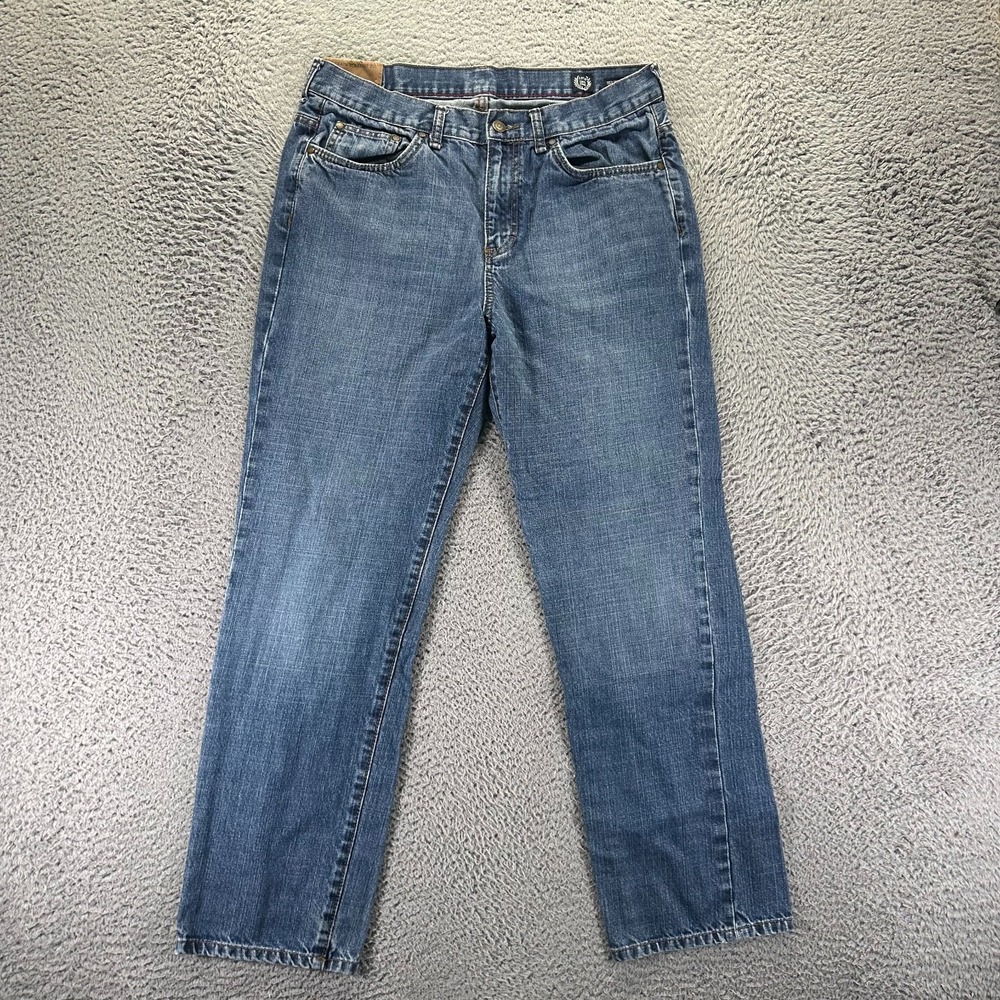 Chaps Jeans Mens 34x30 Blue Cotton Denim Straight Utility Faded Travel Workwear